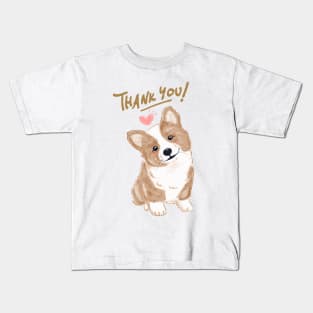 Thank you from cute puppy Kids T-Shirt